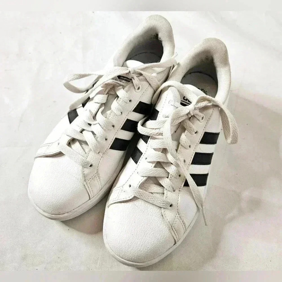 Adidas Ortholite Float  Cloudfoam Classic White Sneaker Black Stripe sz 7… - Picture 3 of 9